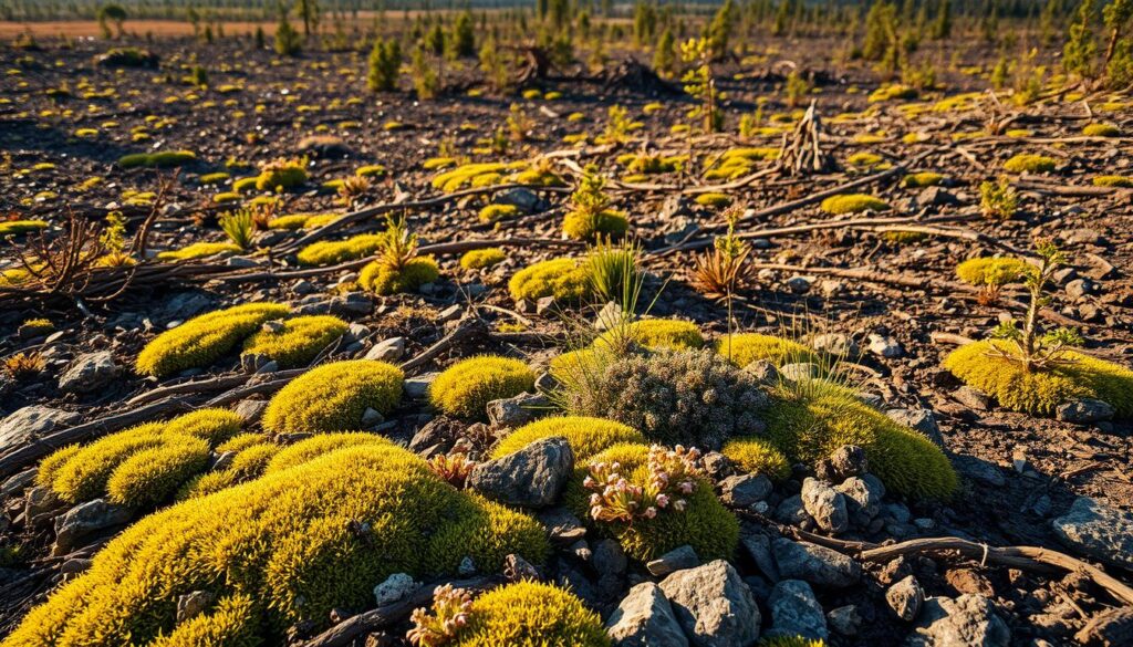 Pioneer Species Colonizing Disturbed Landscape