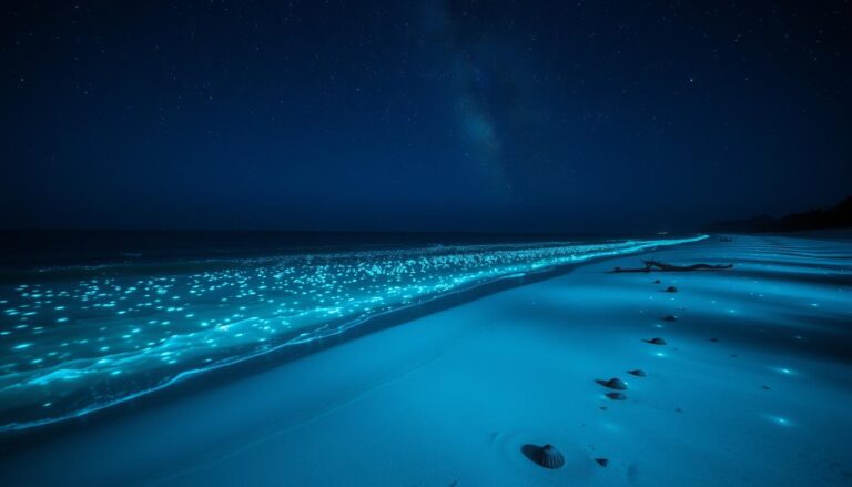 bioluminescent beach